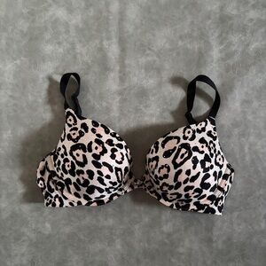 Victoria's Secret leopard print pink plunge push up bra